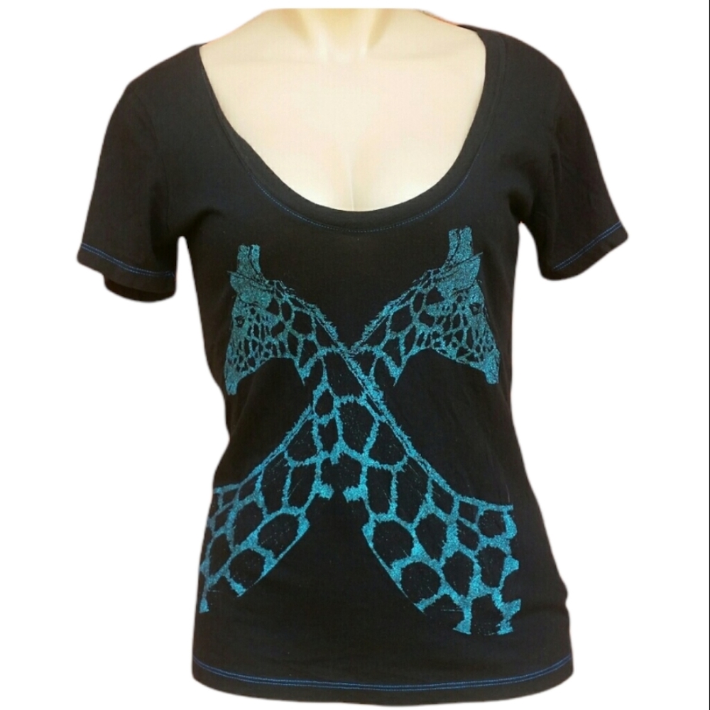 Peace generation 2 blue teal aqua glitter giraffes